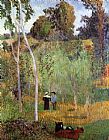 Paul Gauguin Canvas Paintings - Shepherd and Shepherdess in a Meadow